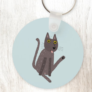 Funny Cat Humor Keychain