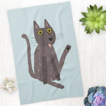 Funny Cat Humor Kitchen Towel<br><div class="desc">A funny cat washing.  Or maybe he's just doing yoga? Kiss him at your own risk!  Raise a smile from any animal lover.</div>