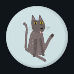 Funny Cat Humor Magnet<br><div class="desc">A funny cat washing.  Or maybe he's just doing yoga? Kiss him at your own risk!  Raise a smile from any animal lover.</div>