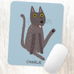 Funny Cat Humor Personalized Mouse Pad<br><div class="desc">A funny cat washing.  Or maybe he's just doing yoga? Kiss him at your own risk!  Raise a smile from any animal lover and cat mom or dad. Change or delete the name to customize.</div>