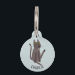 Funny Cat Humor Pet ID Tag<br><div class="desc">A funny cat washing.  Or maybe he's just doing yoga? Kiss him at your own risk!  Raise a smile from any animal lover and cat mom or dad. Change or delete the name on the front and details on the back to customize.</div>