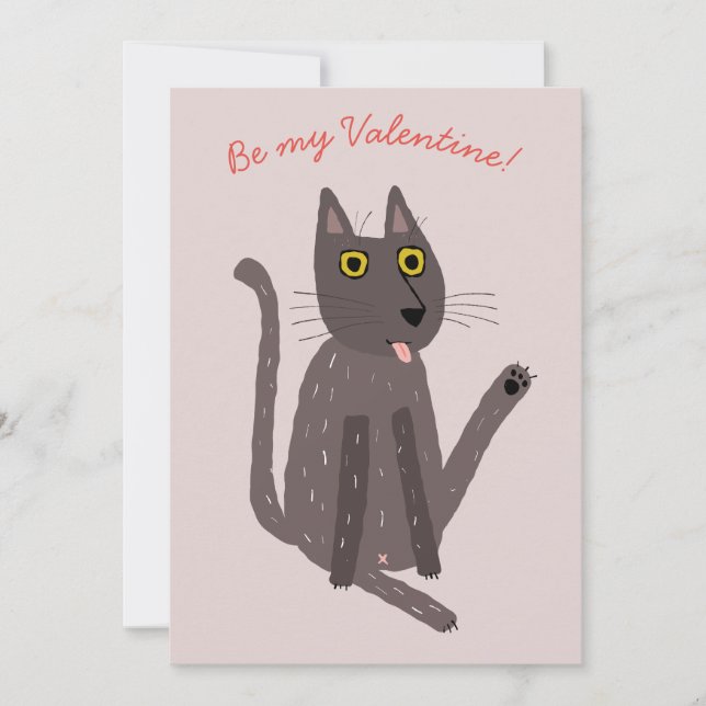 Funny Cat Humor Valentine's Holiday Card (Front)