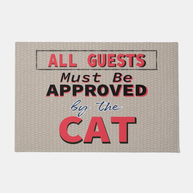 Funny Cat Humor Welcome Door Mat (Front)