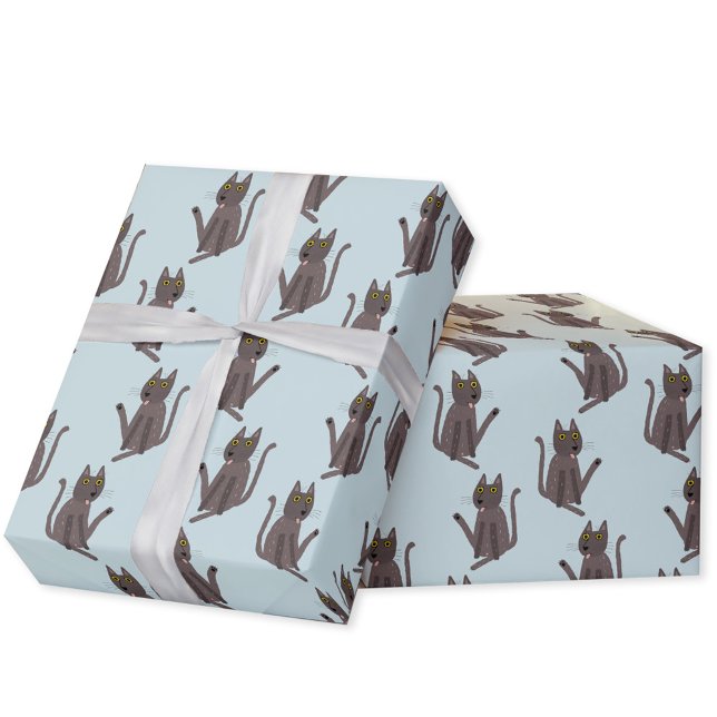 Funny Cat Humor Wrapping Paper (Funny cat humor gift wrapping paper roll for animal lovers)