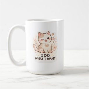 Funny Cat I Do What I Want Cute Cat Coffee Mug