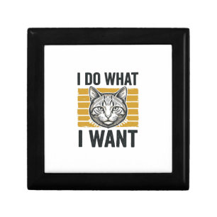 Funny Cat I Do What I Want Vintage Engraving Shirt Gift Box