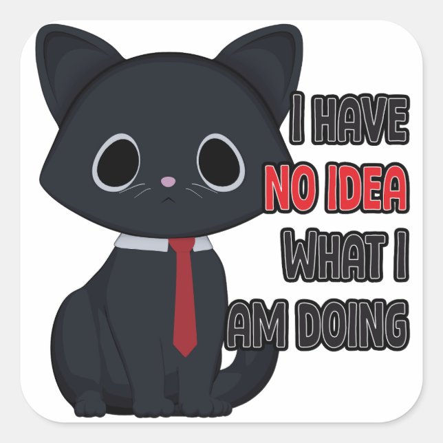 Funny Cat I Have No Idea What I Am Doing Sticker (Front)