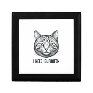 Funny Cat Ibuprofen Vintage Engraving Design_1 Gift Box