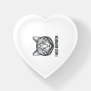 Funny Cat Ibuprofen Vintage Engraving Design_1 Paperweight