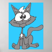 Funny Cat Illustration Posters