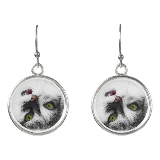 Funny Cat impressive Earrings (Front)