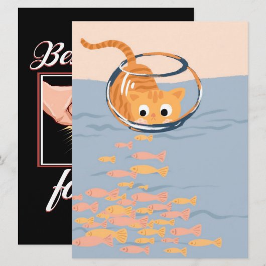 Funny Cat in Aquarium Fish|Colorful Aquarium (Front/Back)