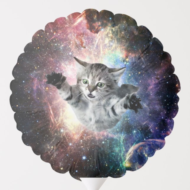 Funny cat in space  balloon (Back)