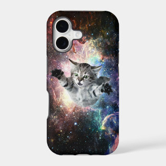 Funny cat in space iPhone 17 case