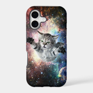 Funny cat in space iPhone 17 case