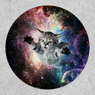 Funny cat in space patch