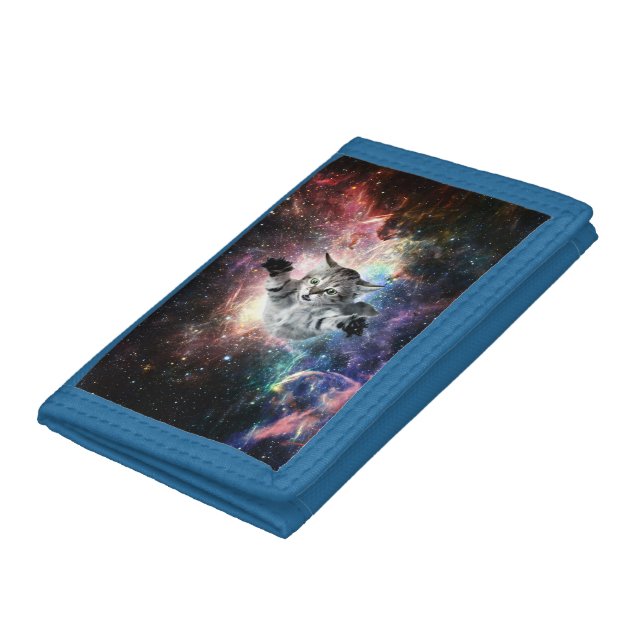 Funny cat in space tri-fold wallet (Bottom)