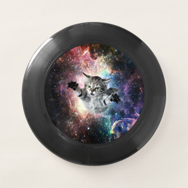 Funny cat in space Wham-O frisbee (Front)