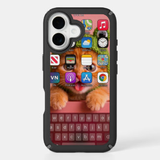 Funny Cat iPhone Keyboard Home Screen 16 Case