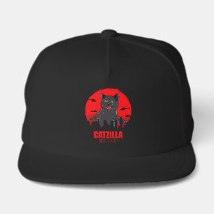 Funny Cat Japanese Themed Catzilla Monster Snap Back Hat