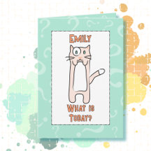Funny Cat Kitten Cartoon Humorous Birthday