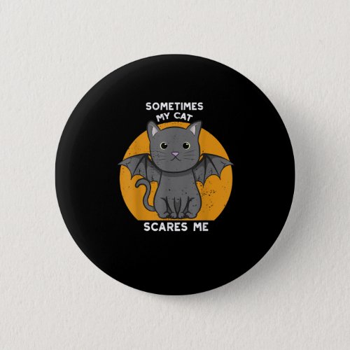 Funny Cat Kitten Halloween Design For Crazy Cat Lo Button