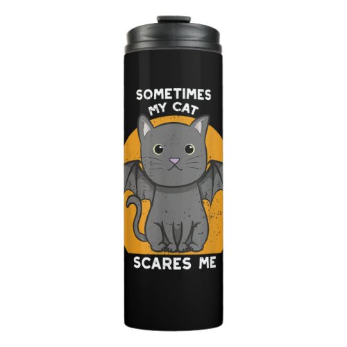 Funny Cat Kitten Halloween Design For Crazy Cat Lo Thermal Tumbler