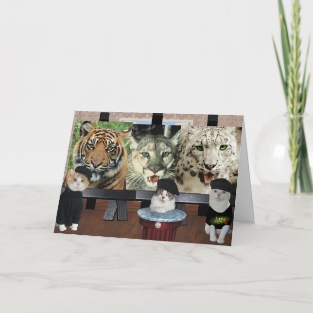 Funny Cat/Kitties Artists Encouragement Card (Front)