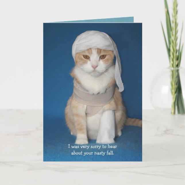 Funny Cat/Kitty in Cast Card (Front)