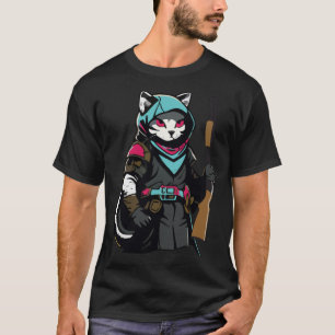Funny Cat Kitty Pew Gun Meme Rifle Lover T-Shirt