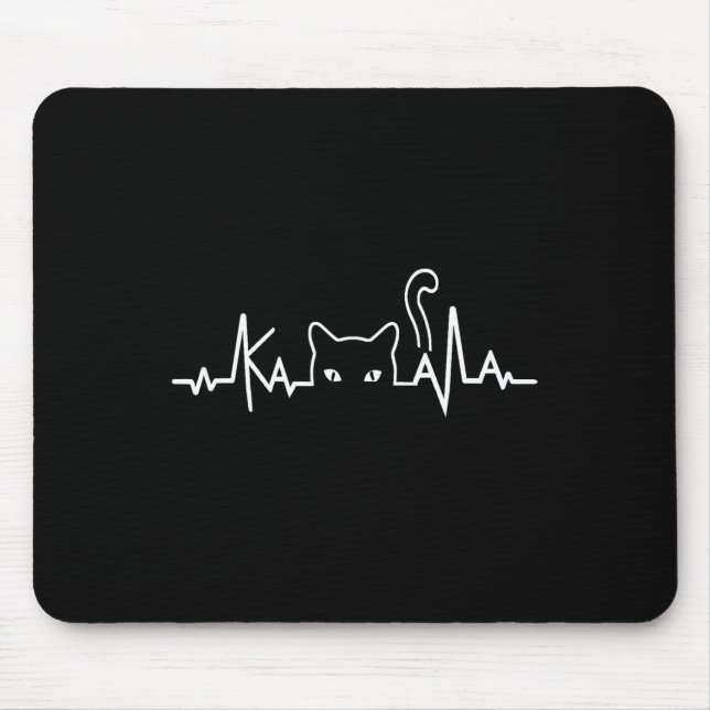 Funny Cat Ladies For Kamala Harris 2024 Heartbeat  Mouse Pad (Front)