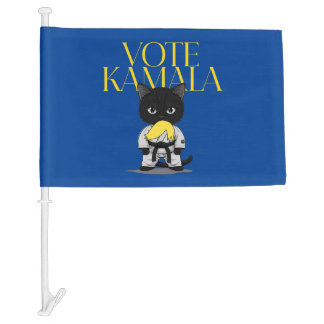 Funny Cat Ladies for Kamala Harris Car Flag