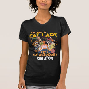 Funny Cat Lady Catastrophe Curator T-Shirt