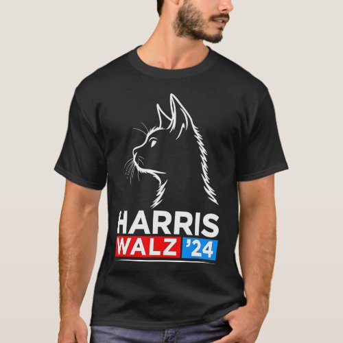 Funny Cat Lady Kamala Harris Waltz 2024 Election  T_Shirt