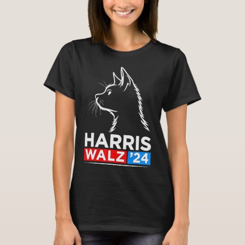 Funny Cat Lady Kamala Harris Waltz 2024 Election  T_Shirt