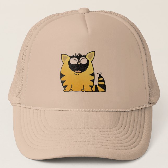 Funny cat laugh trucker hat (Front)