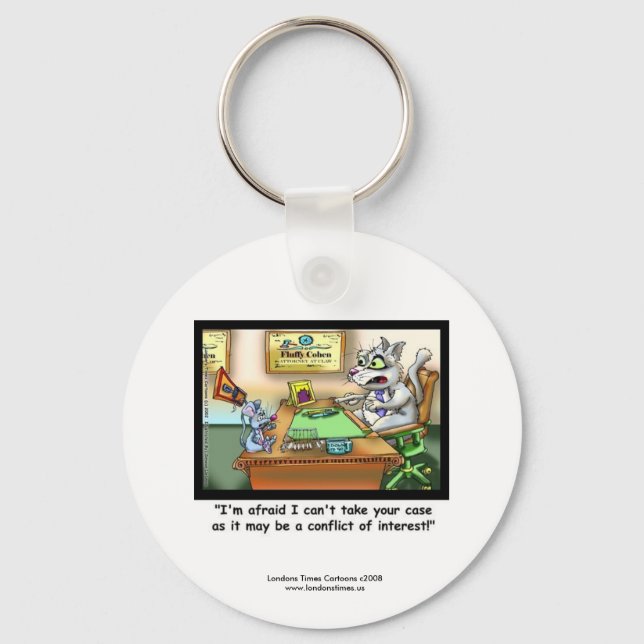 Funny Cat & Lawyer Funny Key Chain (Front)