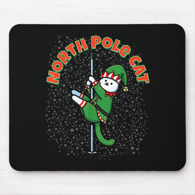 Funny Cat Le Dance Elf Costume Christmas Holiday C Mouse Pad (Front)
