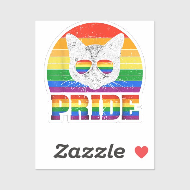 Funny Cat LGBT Gay Pride Apparel Women Men LGBTQ  Sticker (Sheet)