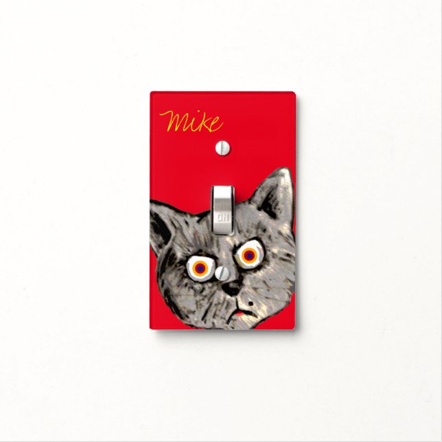 funny cat light switch cover (In Situ)
