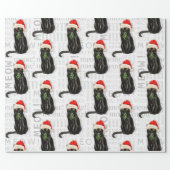 Funny Cat Lover Black Bombay Christmas Wrapping Paper (Flat)