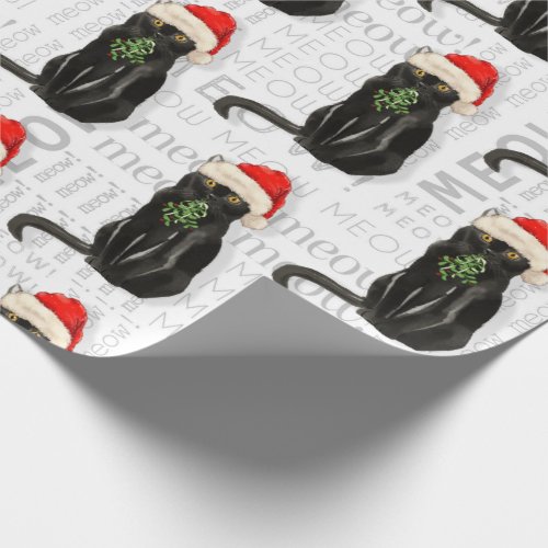 Funny Cat Lover Black Bombay Christmas Wrapping Paper