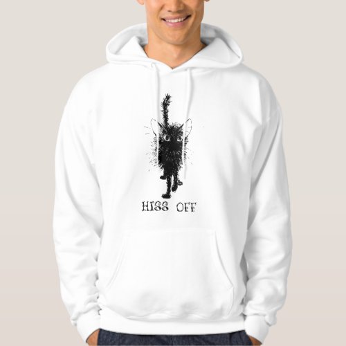 Funny Cat Lover Black Cat Hiss Off Hoodie