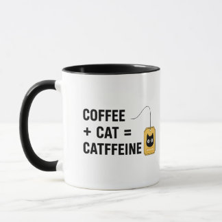 Funny  Cat Lover Caffeine Addict Gift Mug