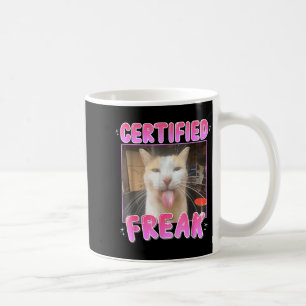 Funny Cat Lover Certified Freak Eat Cement Cursed  Coffee Mug