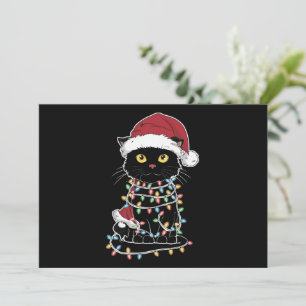 Funny Cat Lover Christmas Lights Holiday Card