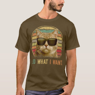 Funny cat lover gifts 2022, Retro cat i do what i T-Shirt