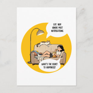 Funny Cat Lover Introvert Humor Quote Postcard