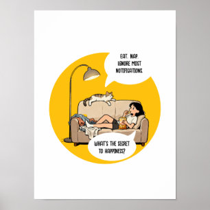 Funny Cat Lover Introvert Humor Quote  Poster