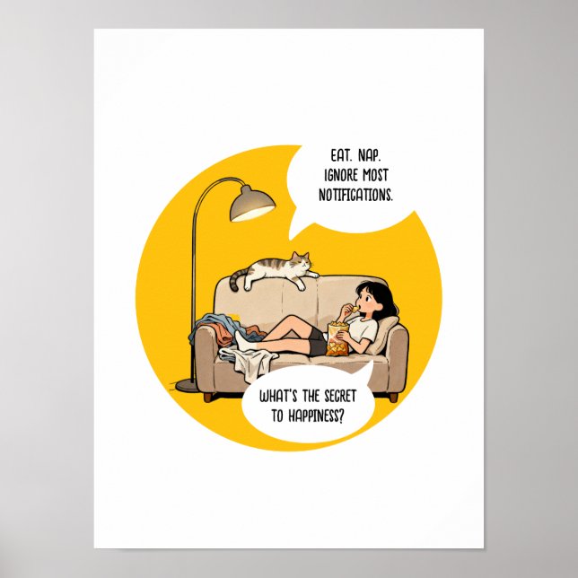 Funny Cat Lover Introvert Humor Quote  Poster (Front)